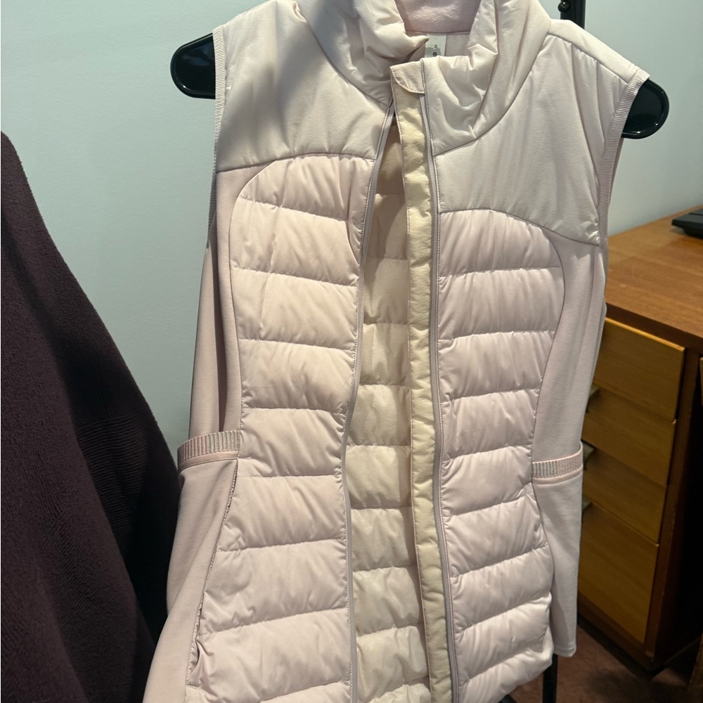 Lululemon Athletica Down for it all Vest, Sz 8, light pink, sold out color